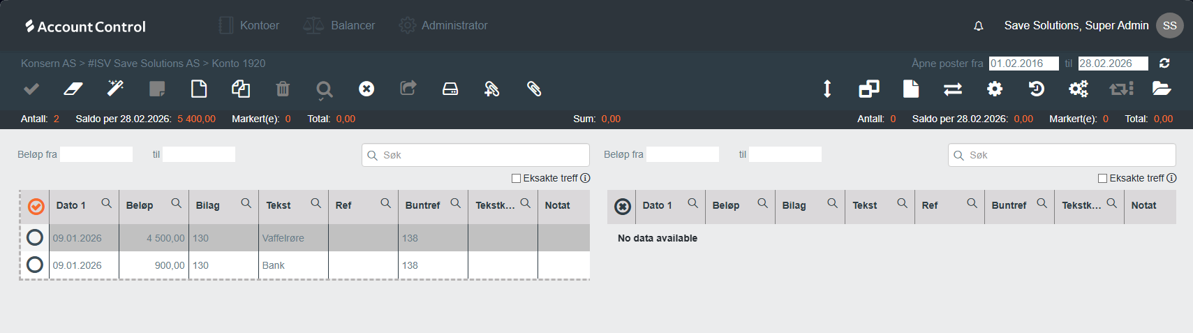Matching av transaksjoner